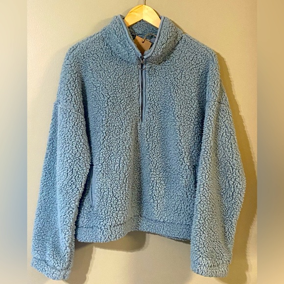 NWT Thread & Supply at Nordstrom Light Blue Zip Pullover - Picture 3 of 9